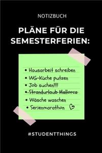 Notizbuch Pläne Für Die Semesterferien