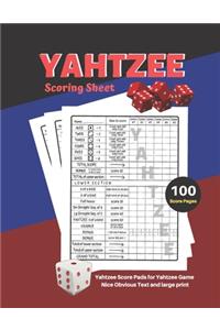 Yahtzee Scoring Sheet
