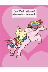 Half Blank Half Lined Composition Notebook
