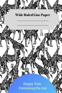 Cute Giraffe Theme Wide Ruled Line Paper