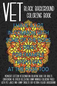 Vet Black Background Coloring Book