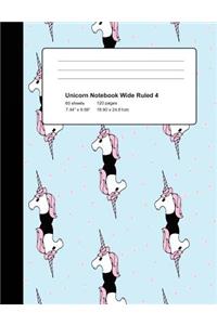 Unicorn Notebook Wide Ruled 4