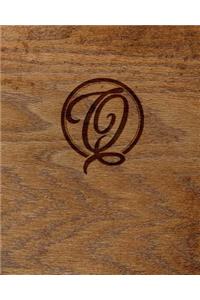 Wood Burned Monogram Creative Journal - Q