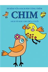 Sách tô màu cho trẻ 4-5 tuổi (Chim)