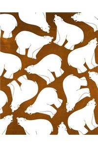 Chalkboard Bullet Dot Grid Journal - Polar Bears (Orange)