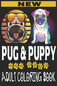 new pug and puppy adult coloring book