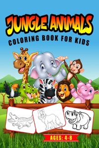 Jungle Animals Coloring Book for Kids Ages