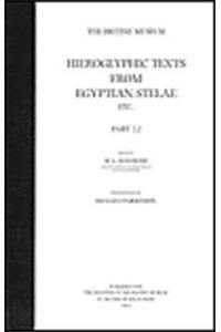 Hieroglyphic Texts from Egyptian Stelae in the British Museum Part 12