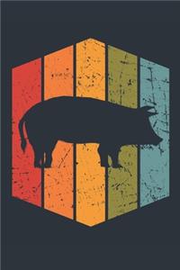 Retro Pig Notebook - Gift for Pig Lovers - Vintage Pig Journal - Pig Diary for Boys and Girls