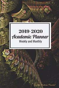 2019-2020 Academic Planner Weekly and Monthly Golden Pattern Fractal