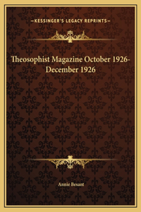 Theosophist Magazine October 1926-December 1926