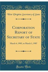 Corporation Report of Secretary of State