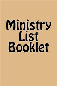 Ministry List Booklet