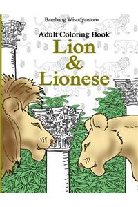 Adult Coloring Book, Lion & Lionese