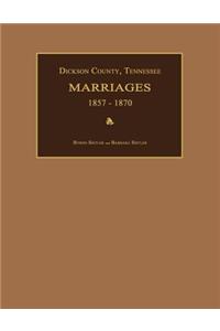 Dickson County, Tennessee, Marriages 1857-1870