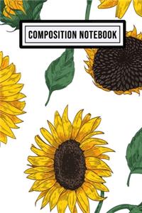 Sunflower Wide Ruled Composition Notebook