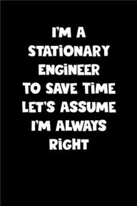 Stationary Engineer Notebook - Stationary Engineer Diary - Stationary Engineer Journal - Funny Gift for Stationary Engineer