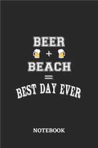 BEER + BEACH = Best Day Ever Notebook