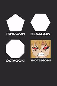 Pentagon Hexagon Octagon Thot Be Gone: Notebook A5 for Thot Patrol Member, Thots and Dank Meme Lover I A5 (6x9 inch.) I Gift I 120 pages I College Ruled