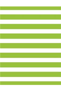 Stripes - Lime Green 101 - Lined Notebook With Margins 8.5x11