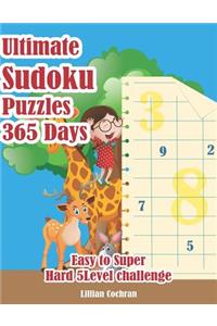 Ultimate Sudoku Puzzles 365 Days: Easy to Super Hard 5 Level Challenge