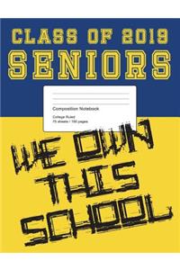 Class of 2019 Blue and Gold Composition Notebook