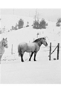 Winter Theme School Composition Book Horses In Winter 130 Pages