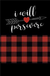 Anxiety Journal: Help Relieve Stress and Anxiety with This Prompted Anxiety Workbook with a Red and Black Buffalo Plaid Cover with an I Will Persevere Motivational Q