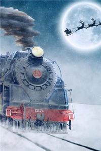 Christmas Train Notebook: 150 lined pages, softcover, 6 x 9