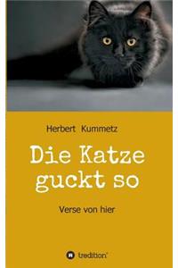 Die Katze guckt so