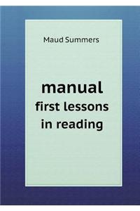 manual first lessons in reading