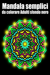 Mandala semplici da colorare adulti sfondo nero