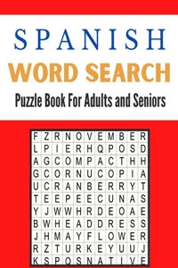 Spanish Word Search Puzzle Book For Adults and Seniors
