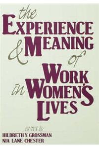 The Experience and Meaning of Work in Women's Lives