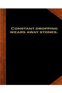 Ben Franklin Quote Constant Dropping Stones Vintage Style School Composition Book