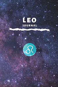 Leo Journal: Zodiac Sign Notebook - Diary - Beautiful 120 Pages Dot Grid Diary with Softcover and Personal Astrological Horoscope Sign in Watercolor Design on Ga