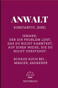 Anwalt Substantiv, [der] Jemand, Der Ein Problem Löst Notizbuch