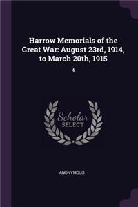 Harrow Memorials of the Great War