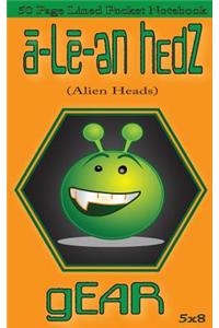 a-Le-en Hedz (Alien Heads) gEAR 50 Page Lined Pocket Notebook