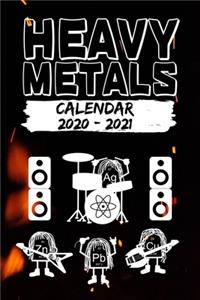 Heavy Metals - Calendar 2020 - 2021: Datebook for two years - Nerdy Moe Anime / Manga Lover - 6 x 9 Inch ( DIN 5), lined date pages - 106 weeks