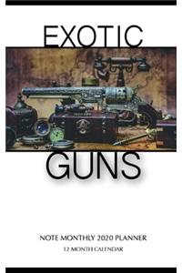 Exotic Guns Note Monthly 2020 Planner 12 Month Calendar