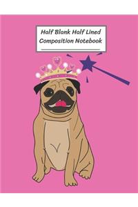 Half Blank Half Lined Composition Notebook
