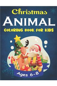 Christmas Animal Coloring Book for Kids