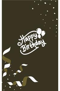 Happy Birthday Notebook, Blank Write-in Journal, Dotted Lines, Wide Ruled, Medium (A5) 6 x 9 In (Green II)
