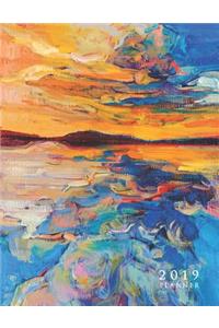 2019 Planner: Large Weekly and Monthly Planner (Sunset Cover)