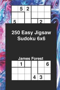 250 Easy Jigsaw Sudoku 6x6