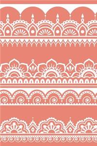 Indian Design Notebook: Flamingo: Notebook 6 X 9: Notebook 250 Pages