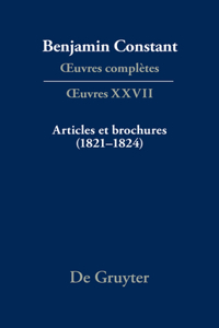 Articles Et Brochures (1821-1824)