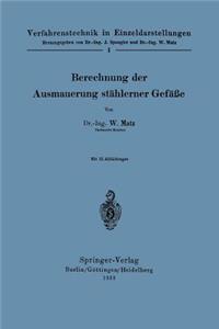 Berechnung der Ausmauerung stählerner Gefäße