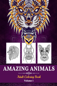 Amazing Animals Adult Coloring Book